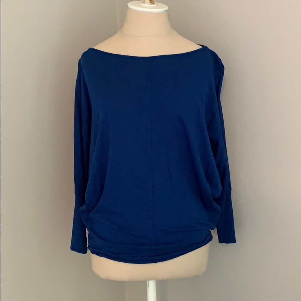 Deep Blue Velvet Long Sleeve T-Shirt, P